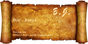 Bur Judit névjegykártya